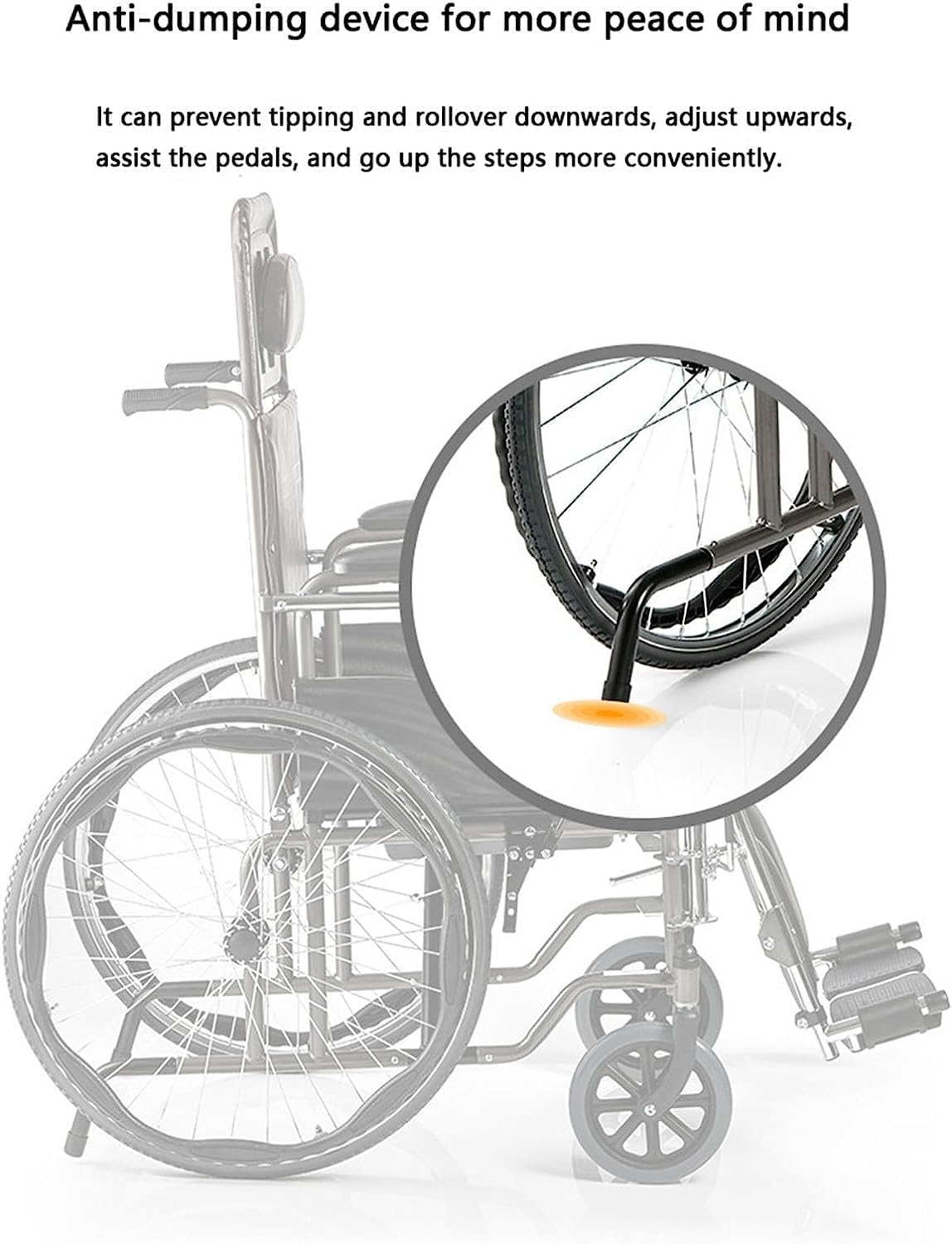 Reclining Wheelchair Commode Steel Bathroom Transport Shower Chair Foldable Lightweight Manual Wheelchair W/Dining Table Toilet Chair Scooter for Elderly
