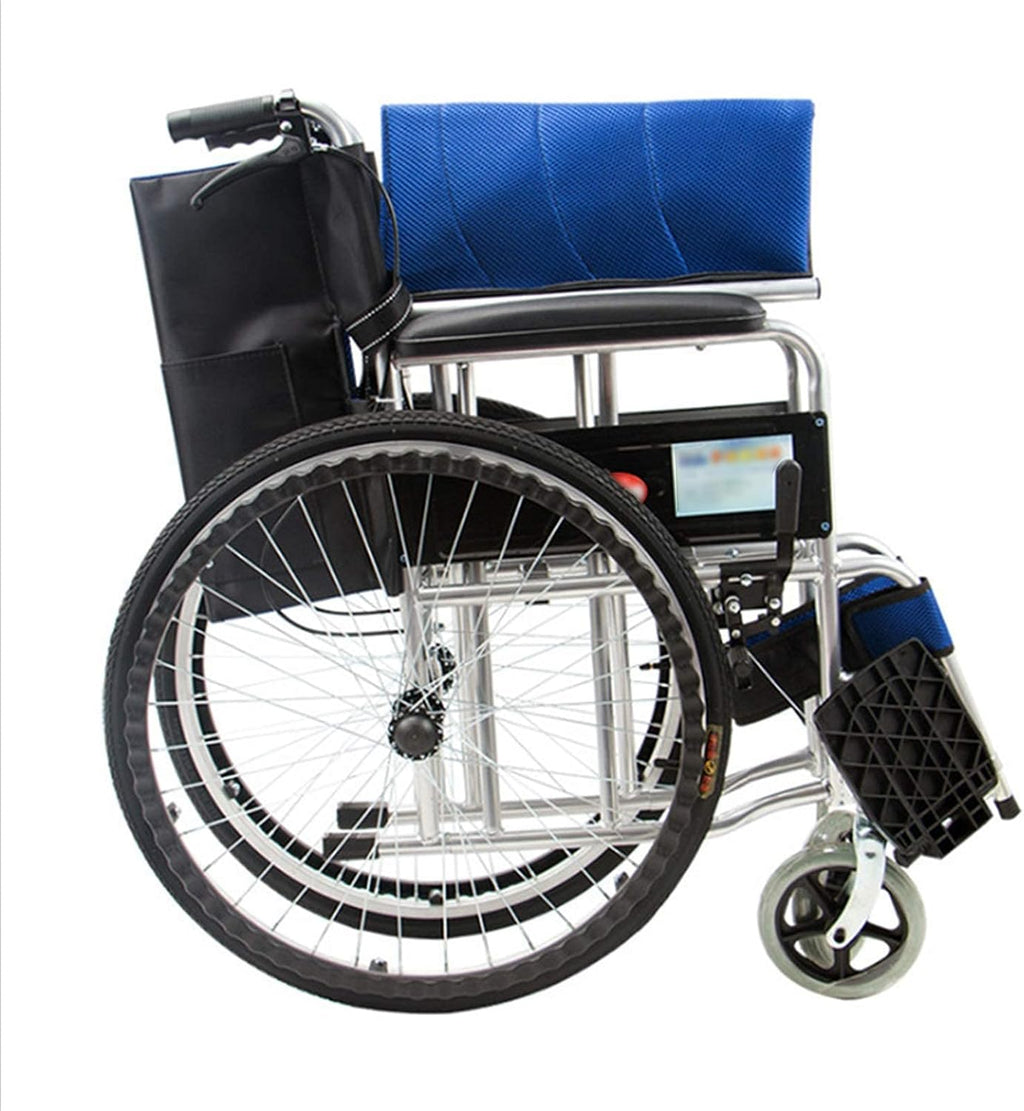 Transport Wheelchair - Folding Elderly Wheelchair Reinforced Steel Lightweight Scooter for The Elderly Lightweight Trolley Easy to Operate