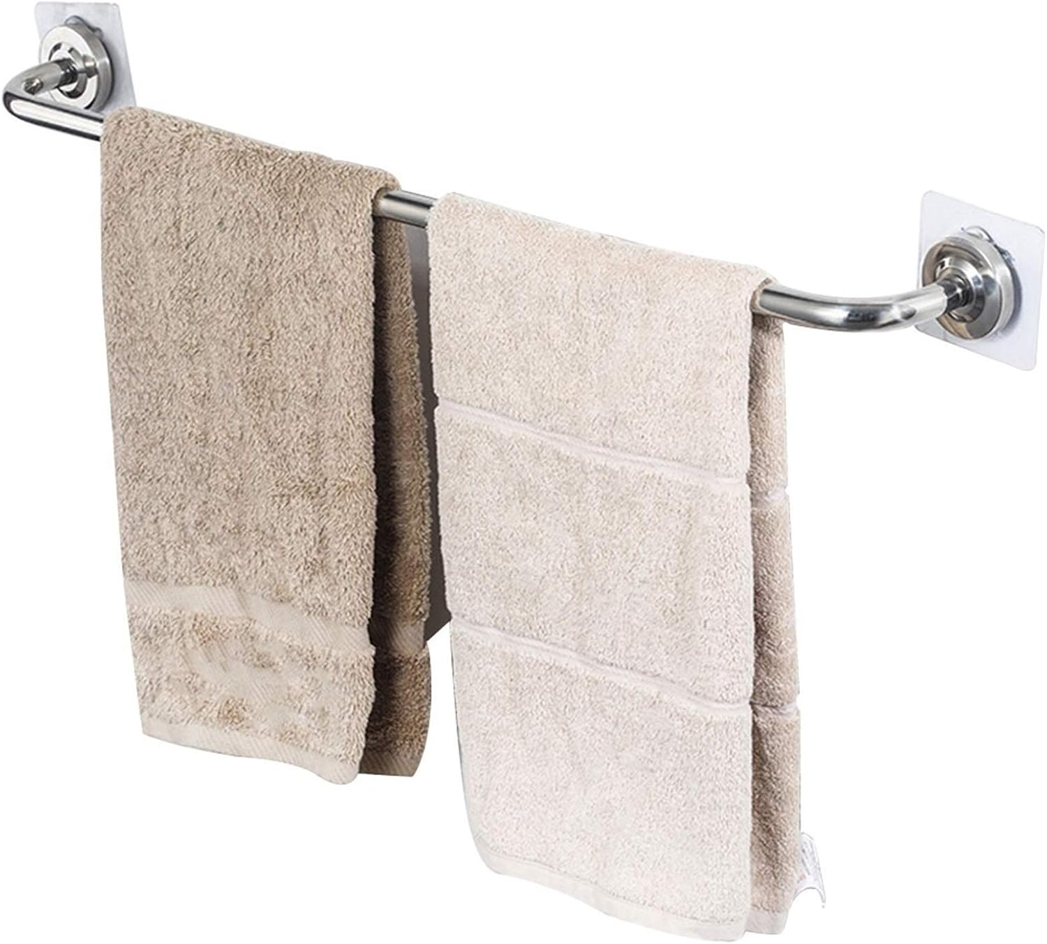 Wall-Mounted Towel Rack,Wall-Mounted Towel Bar & Clothes Rack, Self-Adhesive, 60cm, Thick Stainless Steel, Durable Bathroom Organizer, Space-Saving Towel Holder for Home & Hotel