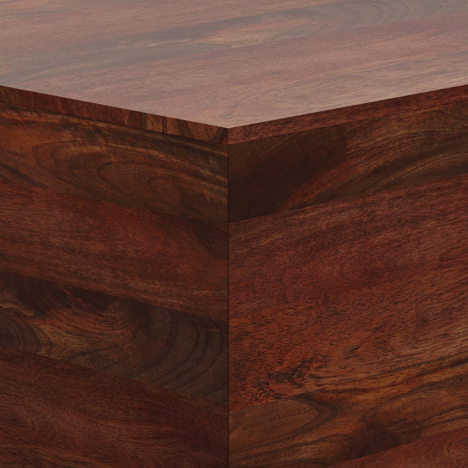 SIMPLIHOME Abba Square Coffee Table - 28 inch Wide Solid Mango Wood Modern Cocktail Table in Cognac Brown, Contemporary Table for Living Room with Low Profile Block Design, Assembled