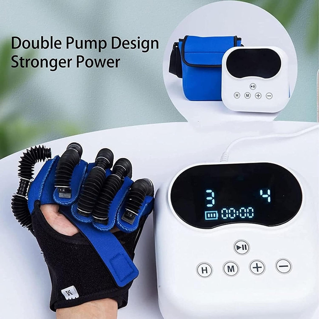 Disability Aids Rehabilitation Equipment Hemiplegia Finger Rehabilitation Trainer Robot Gloves with LCD Touch Screen/Timing/Training Intensity,Right-S