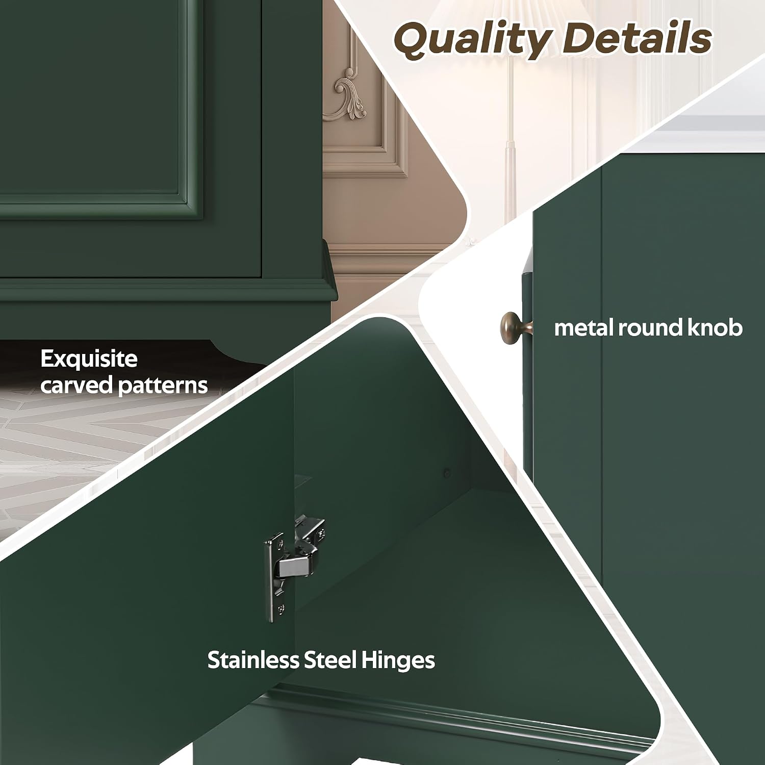 Merax 20' Narrow Bathroom Vanity with Ceramic Sink, Freetanding Modern Single Vanity Set with Soft Closing Door and Adjustable Shelf (Green)
