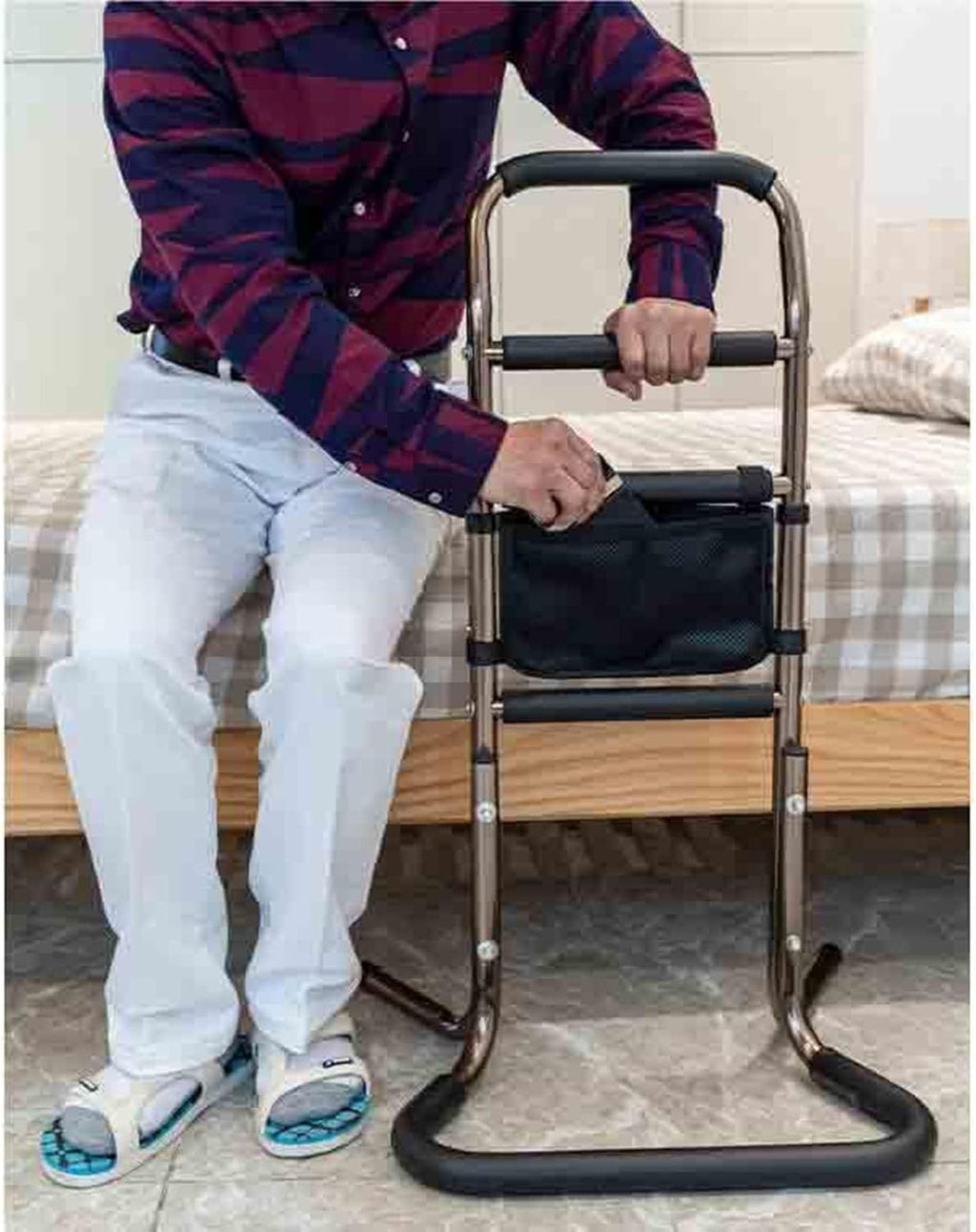 Chair Stand Assist Adjustable Heights Safety Hand Rail, Portable Mobility Aids Stand Assist Mobility & Daily Living Aids for Elderly Disabled Pregnant (B)