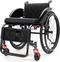 Aluminium Sports Wheelchair,Ultralight Transit Travel Wheelchair,Lightweight Transport Wheelchair,Portable Fast Self-Propelled Wheelchair,Quick Releasefor Rear Wheel,Manual Brake,Storage Bag(43cm/17in