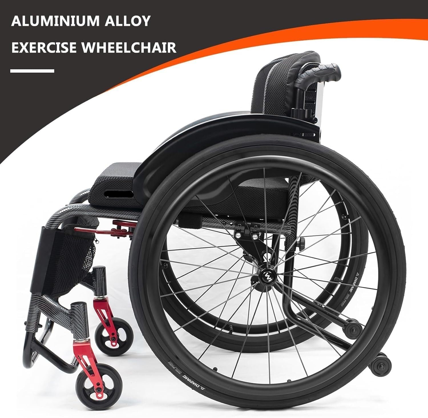 Aluminium Sports Wheelchair,Ultralight Transit Travel Wheelchair,Lightweight Transport Wheelchair,Portable Fast Self-Propelled Wheelchair,Quick Releasefor Rear Wheel,Manual Brake,Storage Bag(Hard Back