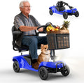 Mobility Scooter,4 Wheel Mobility Scooter,15 Miles Range,300W Motor, 300LBS Capacity,Lightweight and Portable,with LED Headlights and Basket,Charger Included,Blue