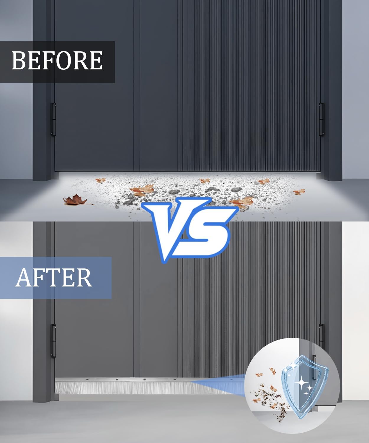 12-Set Door Brush Sweep – 2.80' x 39.3' CEPIA Garage Door Seal –White Roll Up & Exterior Door Sweep for Bottom Gap Protection (472 in / 12000 mm)