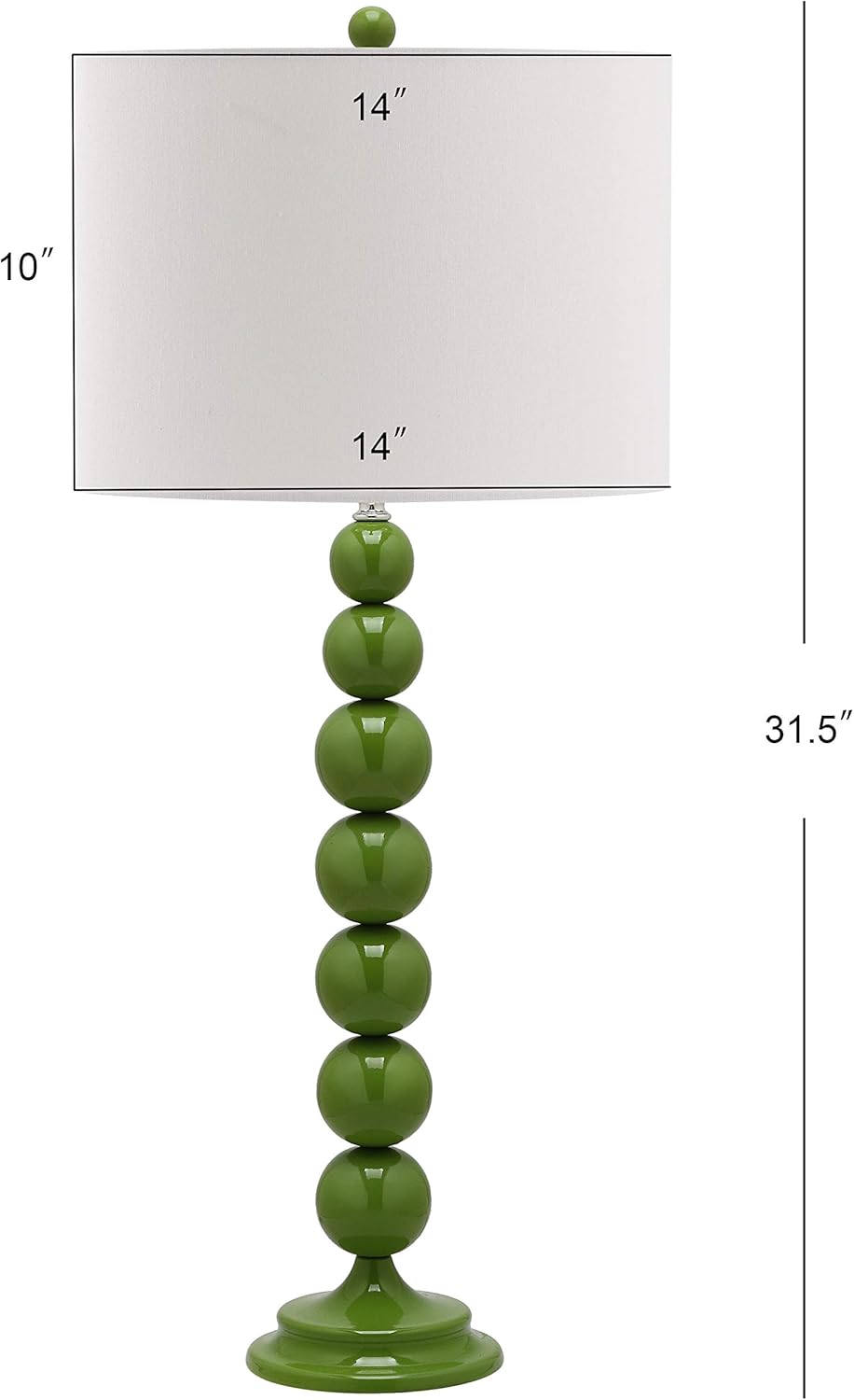 SAFAVIEH Lighting Collection Jenna Modern Contemporary Green Stacked Ball 32-inch Bedroom Living Room Home Office Desk Nightstand Table Lamp Set of 2 (LED Bulbs Included)
