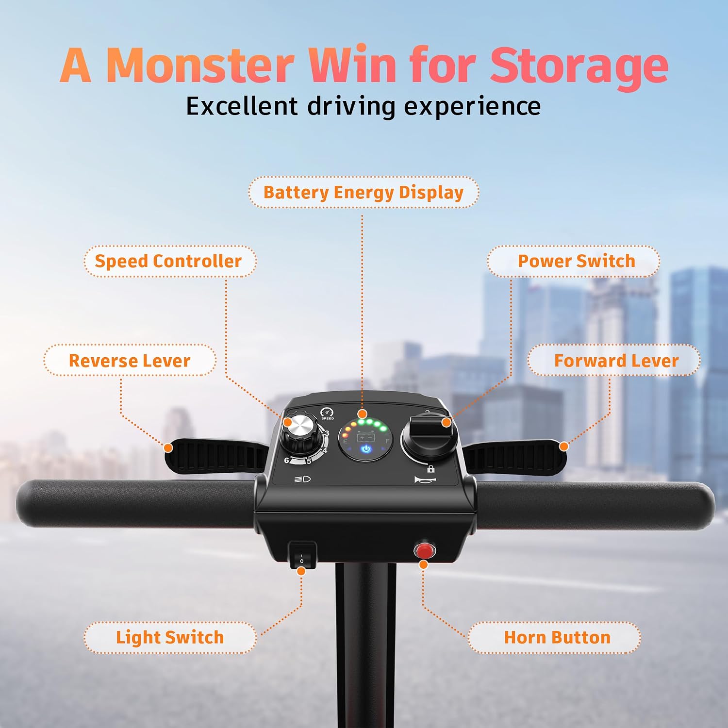 Foldable Mobility Scooter for Adults&Seniors - 43lb Lightweight Portable Motorized Scooters Airport Approved, 4 Wheel Travel Mobility Scooter w/Removable Battery, Dual Basket, 300lb Capacity, Silver