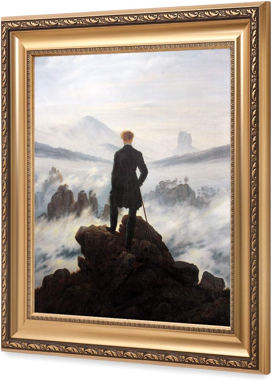 DECORARTS Wanderer Above the Sea of Fog (1818) by Caspar David Friedrich Giclee Prints Framed Art for Wall Decor. Framed Size: 30x26