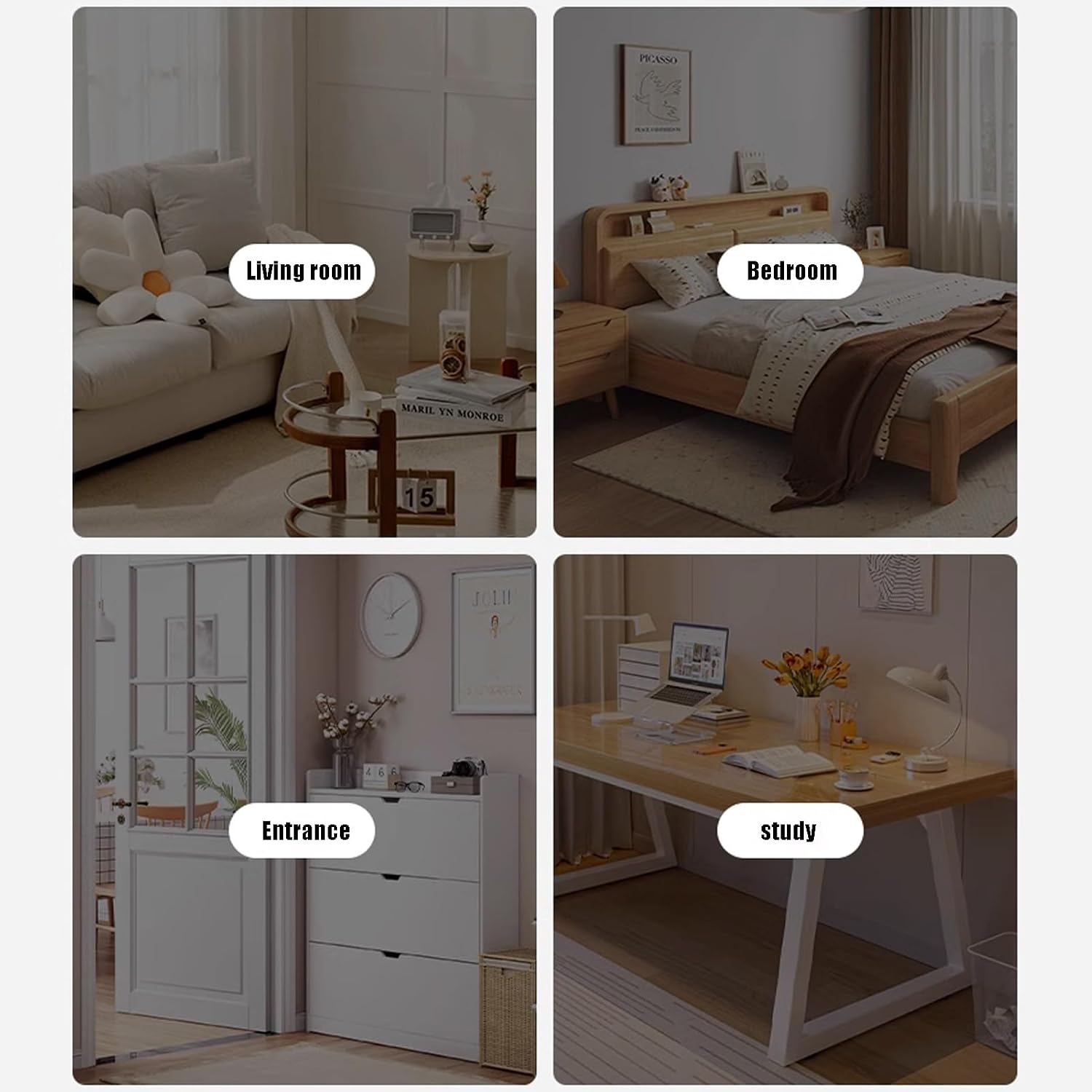 Small Corner Shelf, 3-5Tier Wall Corner Bookshelf, Free Standing Corner Bookshelf, Stylish Display Shelf for Small Space, Living Room, Bedroom(White+Black,4nd Floor)