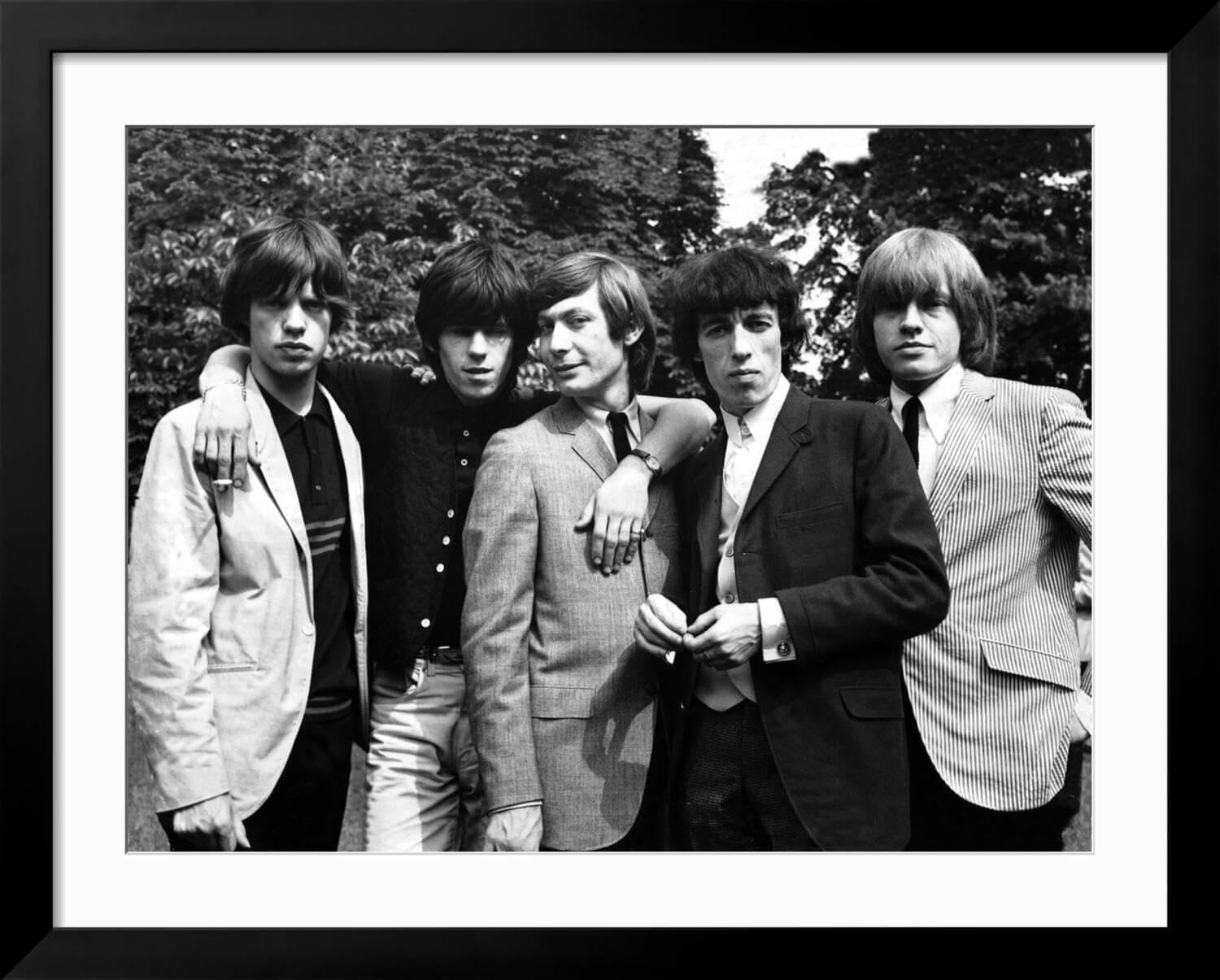 Art.com Wall Photo Rolling Stones, 1964 on Black Frame by Associated Newspapers, 40' x 32'