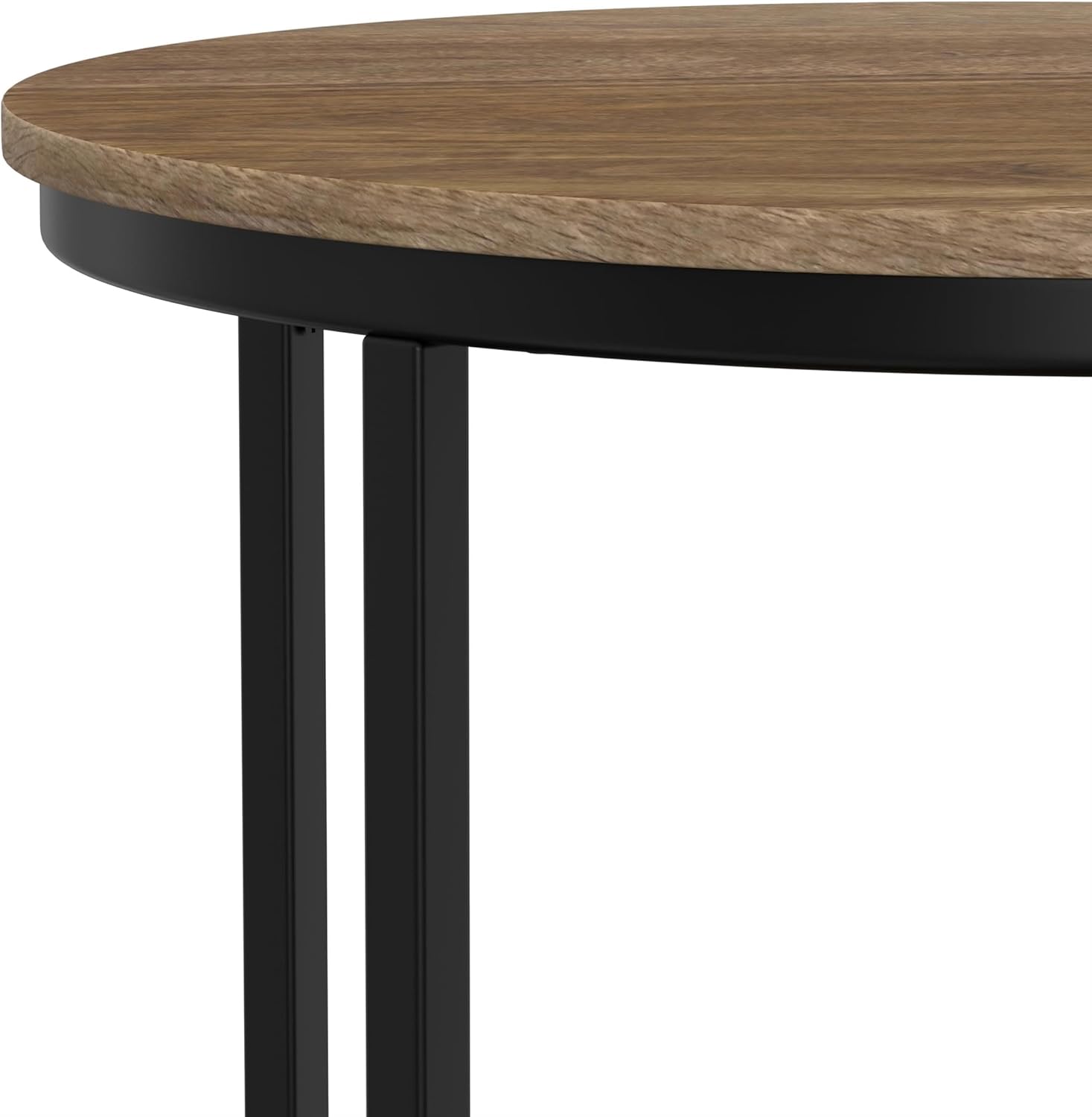Small Round End Table for Living Room, Bed Side Table, Narrow Nightstand with Storage Shelf for Bedroom, Unique Rustic Telephone Table for Sofa Side, Distressed Brown Corner Table for Sofa Side