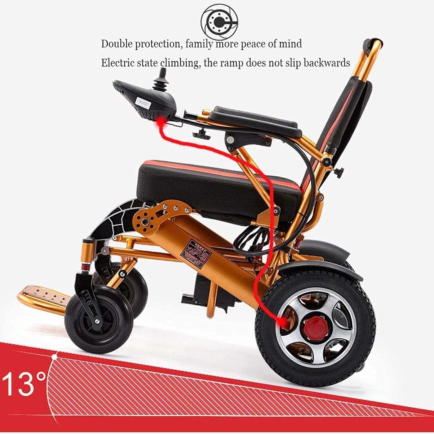 Folding Electric Wheelchairs, Lightweight Electric Wheelchair, All Terrain Scooter, Electric Chair, Double Motor, 12 A 15 Km, Suitable for All Ages with Parapleg Disabilities