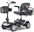 Mobility Scooters for Seniors & Adults 400 Lb Weight Capacity,Lightweight Foldable All Terrain 4 Wheel Powered Scooter,Disability Electric Wheelchair,Add A StorageBox,and Shoulder Bag,5MPH,Black