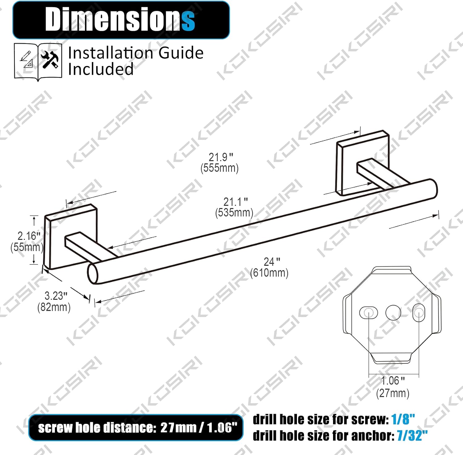 Toilet roll Holder 24 Inch Bathroom Towel Bars Toilet Paper Holder Roll Stainless Steel Wall Mount Oil Rubbed Bronze