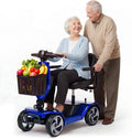 Foldable Mobility Scooters for Seniors,330LBS Capacity,15.5-Mile Range,4 Wheel Lightweight Mobility Scooters for Adults,Powered Electric Mobility Scooters,Folding Travel Motorized Scooters-Blue