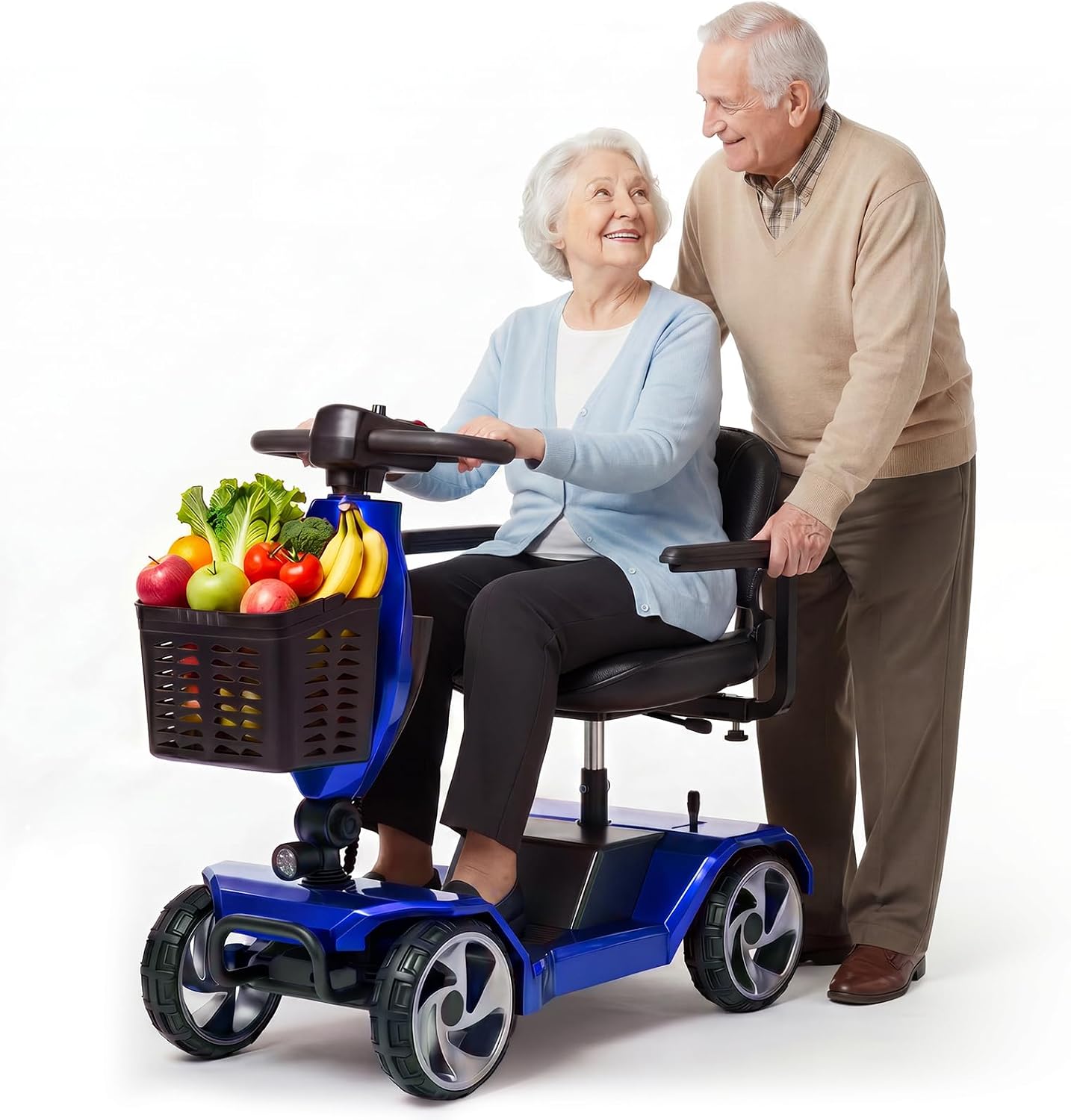 Foldable Mobility Scooters for Seniors,330LBS Capacity,15.5-Mile Range,4 Wheel Lightweight Mobility Scooters for Adults,Powered Electric Mobility Scooters,Folding Travel Motorized Scooters-Blue