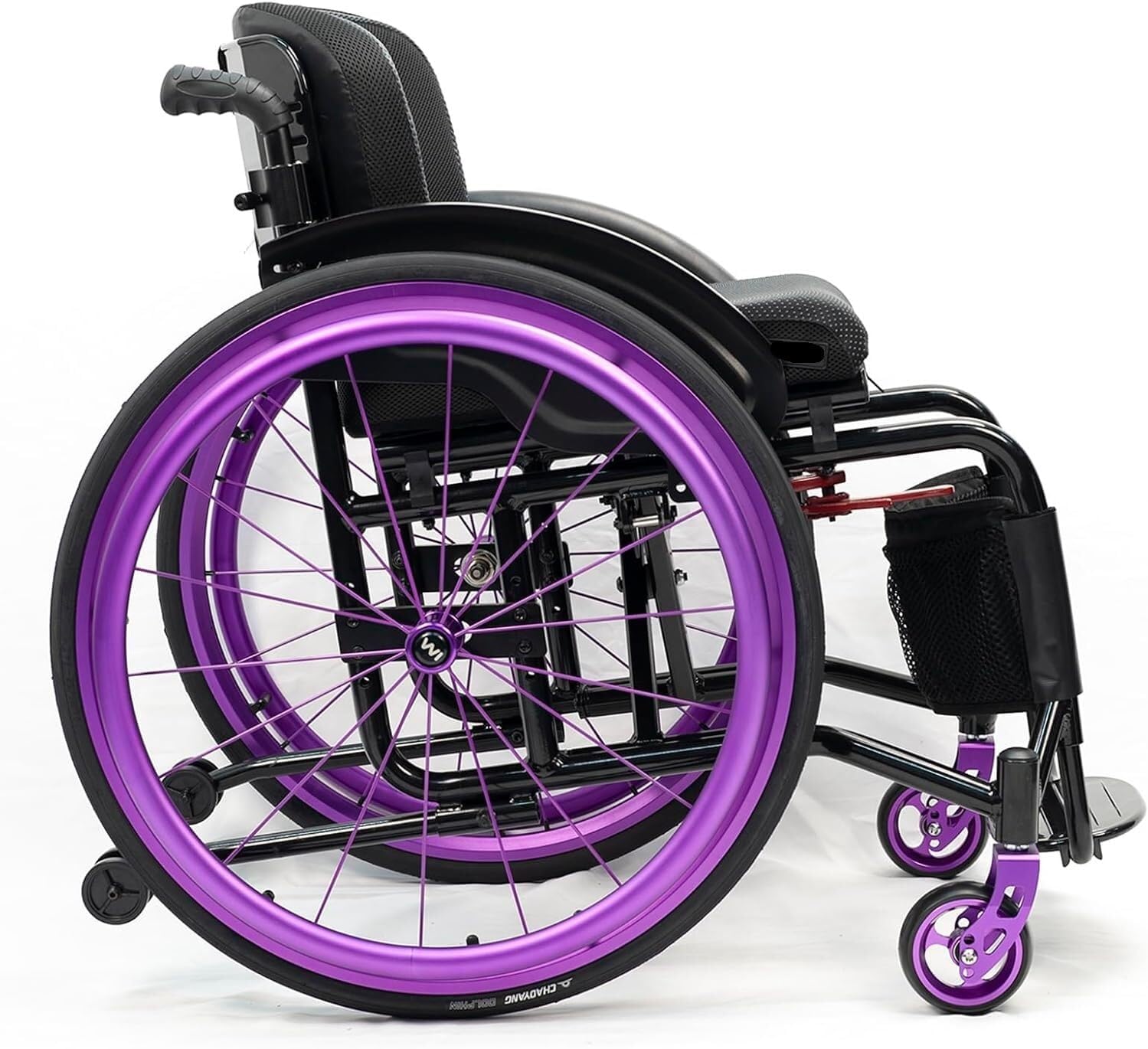 Wheelchairs for Adults,Sports and Leisure Wheelchairs,Portable Manual Wheel Chair,Folding All-Terrain Ultra Lightweight Wheelchair,Self-propelled Transport Wheelchairs(Seat Width 42cm/16.5in,Purple)