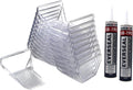 JSP Manufacturing Clear Plastic Alpine 25 Piece Jumbo Snow Guards with Adhesive Fastening Mounting Hardware Kit - Includes (2) Tubes of SB-190 Adhesive (Snow Guards with Adhesive)