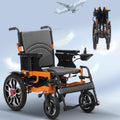 Foldable Electric Wheelchairs for Adults, 20' Widened Motorized Wheelchair for Seniors, 25 Miles Travel Range All-Terrain Power Wheelchair, Compact Size Travel Wheelchair Airline Approved (Orange)