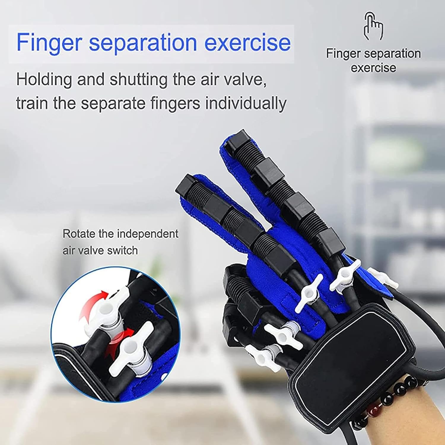 Disability Aids Rehabilitation Equipment Finger Straightening Brace Guard for Stroke People Finger Wrist Training,Right-L