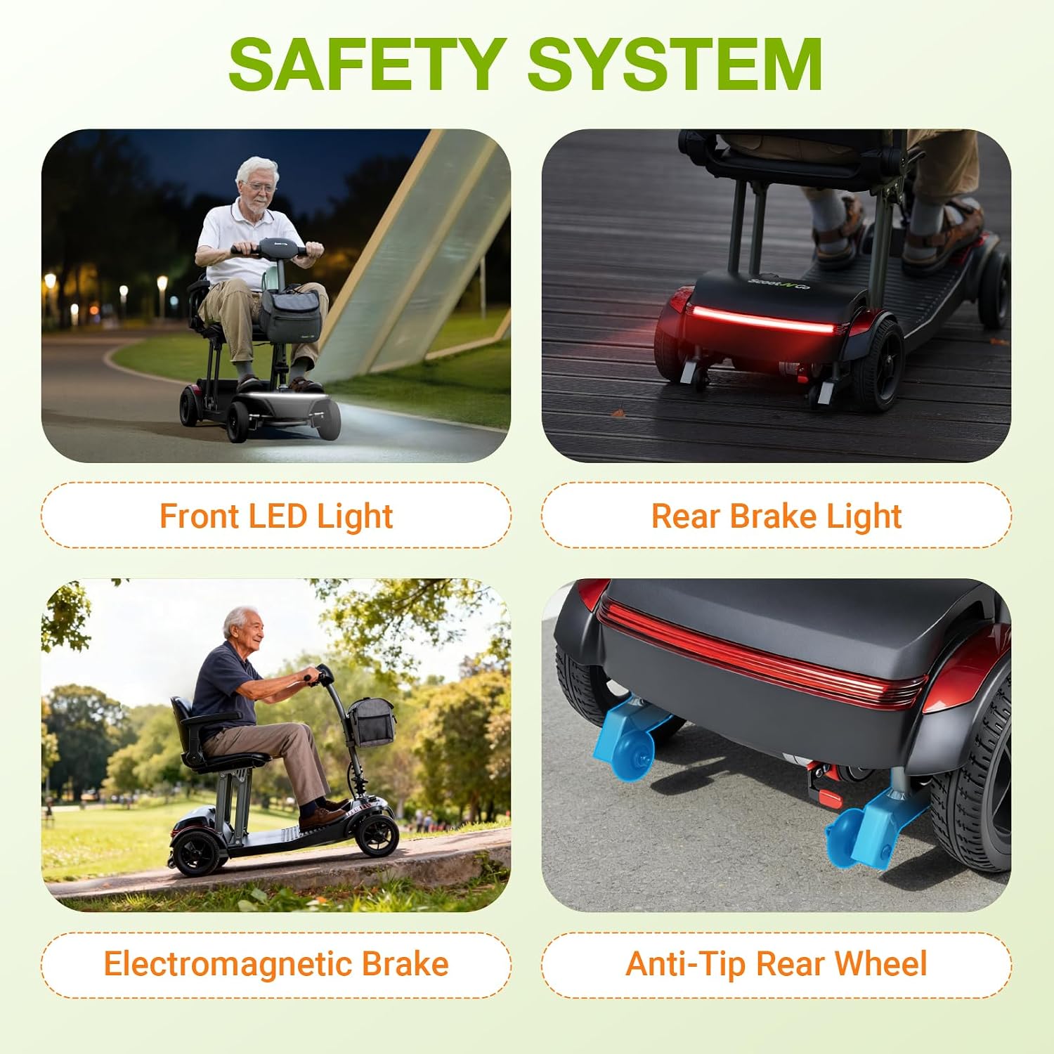 ScootNGo Mobility Scooter for Seniors & Adults Foldable, Airline Approved, 44Lbs Lightweight 4 Wheel Electric Scooter, Portable for Travel, with Removable Battery & USB Port