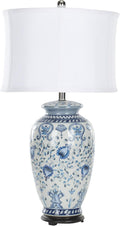 SAFAVIEH Lighting Collection Paige Blue/ White Ginger Jar Chinoiserie 29-inch Bedroom Living Room Home Office Desk Nightstand Table Lamp (LED Bulb Included)