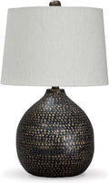 Signature Design by Ashley Maire Contemporary 25' Metal Table Lamp, Black & Gold Finish