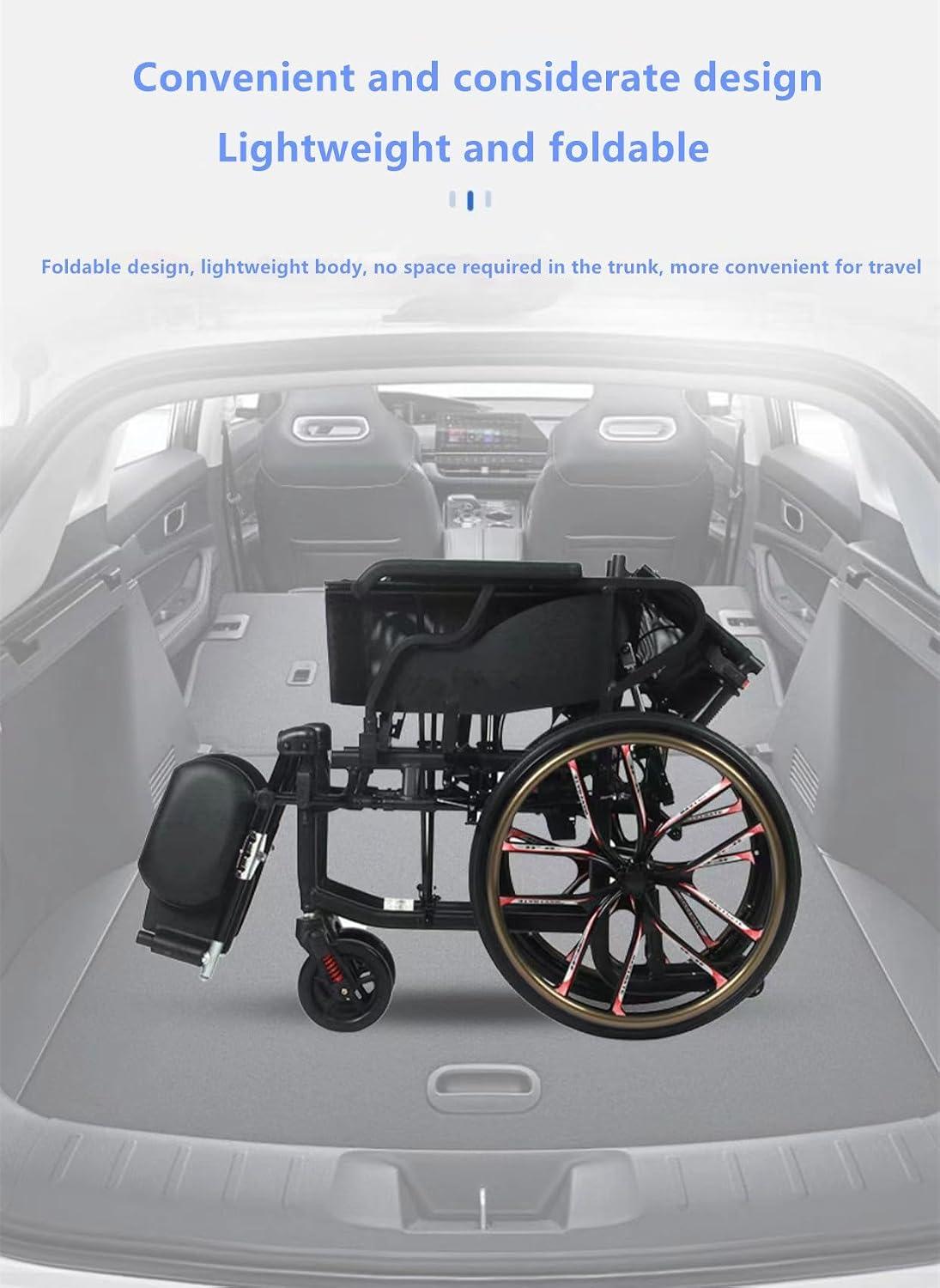 Lightweight Folding Wheelchair, Manual Wheelchair, Reclining Wheelchair, Shower Chair, Bathing Wheelchair, Mobility Scooter for The Elderly and Disabled