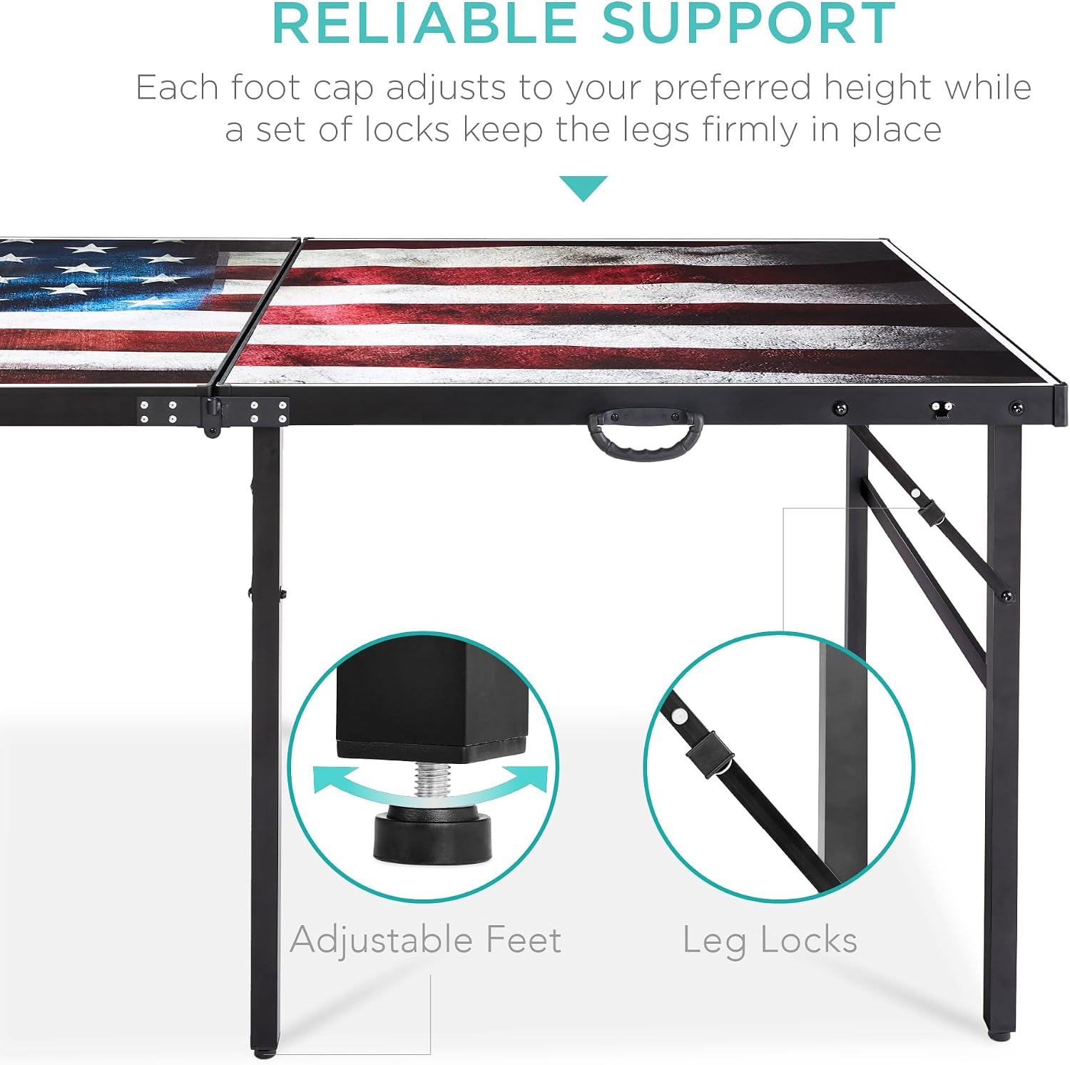 Best Choice Products Portable Ping Pong Table, Mid-Size Folding Indoor Outdoor Table Tennis w/ 2 Paddles, 4 Balls Included, Carrying Bag