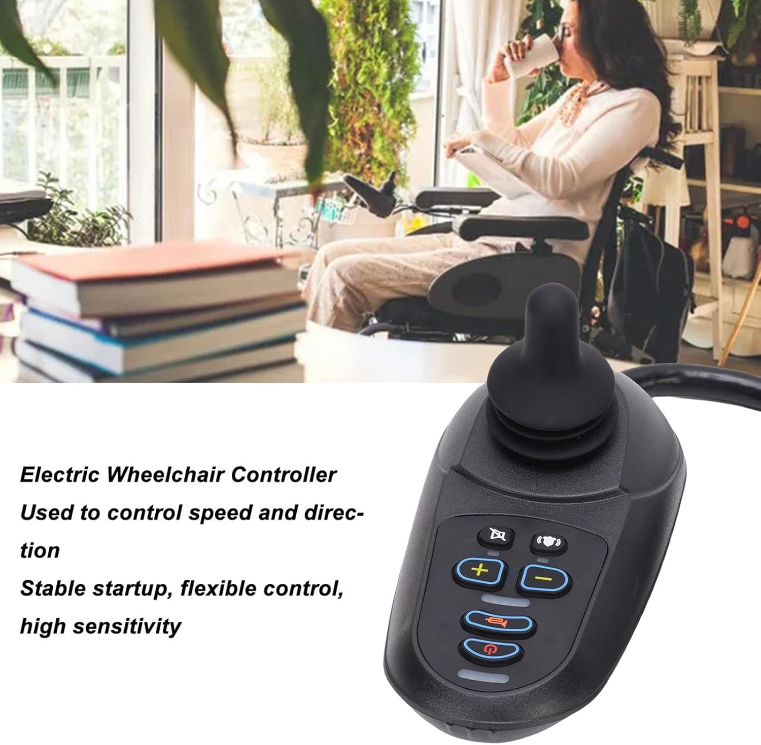 FTVOGUE Electric Chair Controller 50A Universal Joystick with Magnetic Brake Connector and Remote Control for Wheelchairs and Mobility Scooters