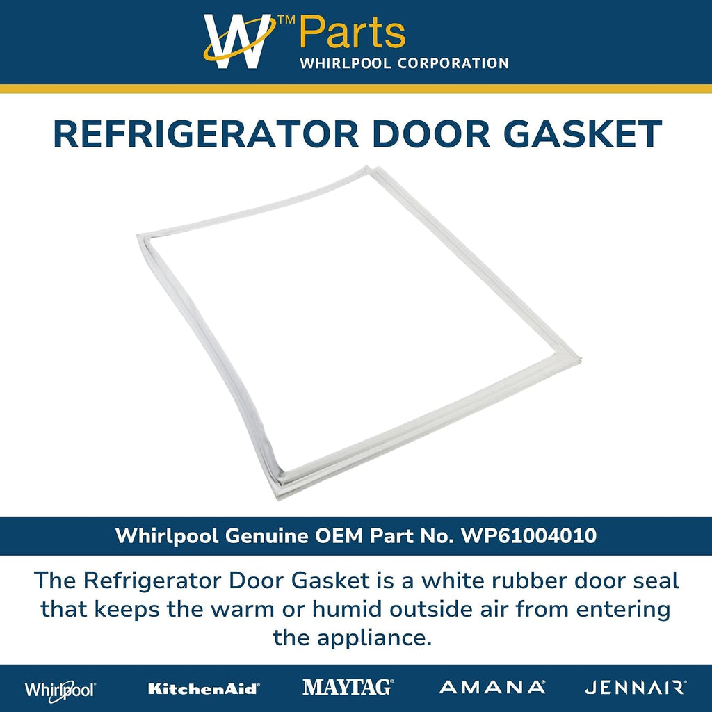 Whirlpool WP61004010 Genuine OEM Refrigerator Door Gasket Replacement Part - Replaces 61002056 and 61004010