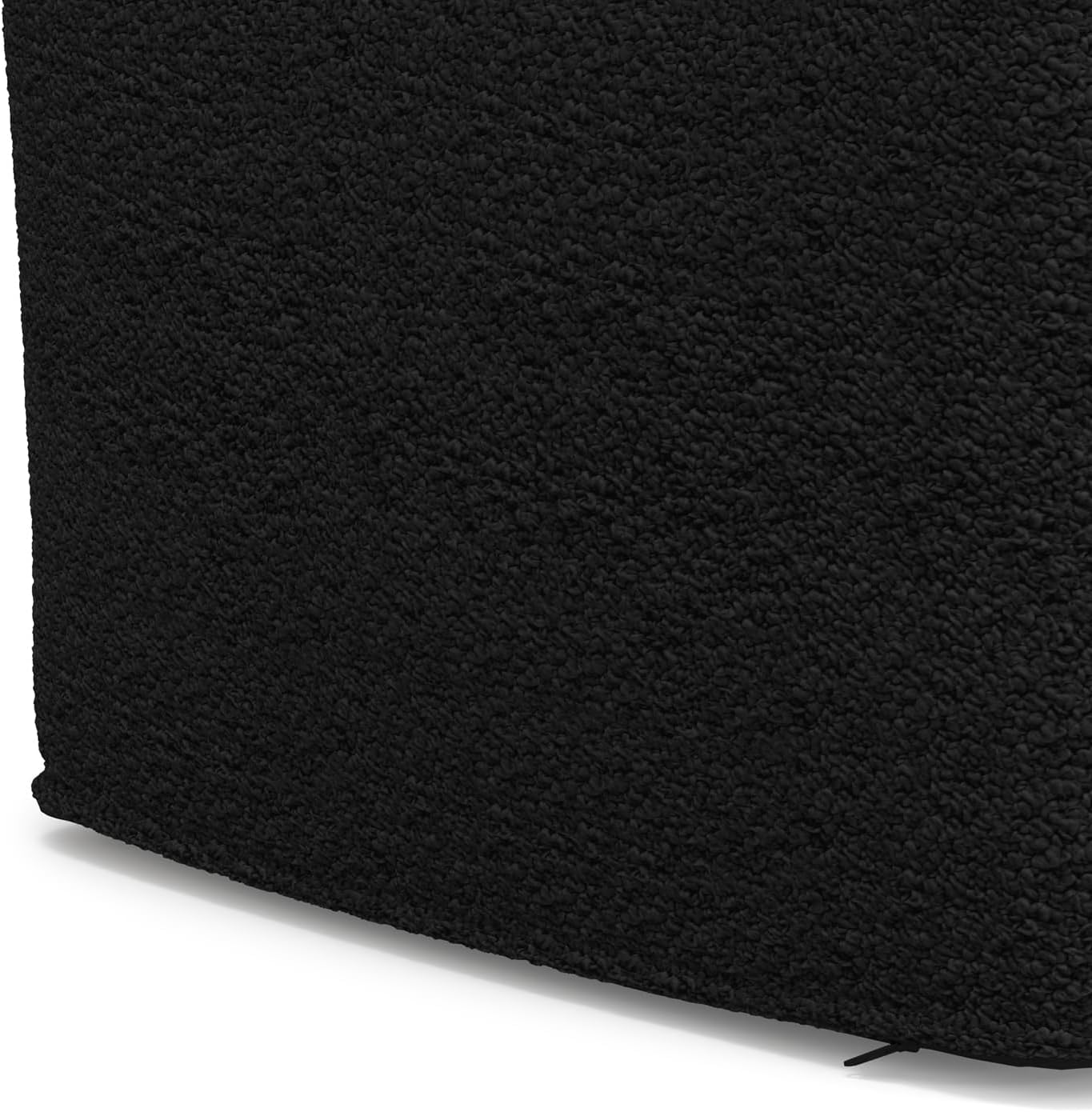 SIMPLIHOME Chantal Square Pouf - 18 inch Wide Upholstered Boucle Fabric Ottoman in Black, Contemporary Footstool, Coffee Table or Extra Seating for Living Room or Bedroom, Assembled