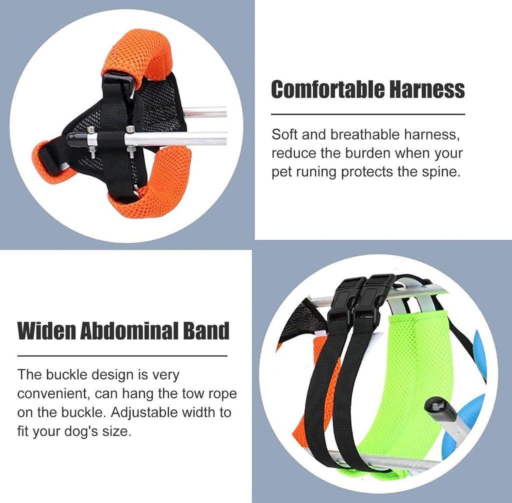 Dog Wheelchair Rehabilitation Aid, Pet Assisted Walk Wheelchair for Rear Support, Dog Rehabilitation Training Cart, Dog Scooter with Paralyzed/Disability/Injured Hind Legs