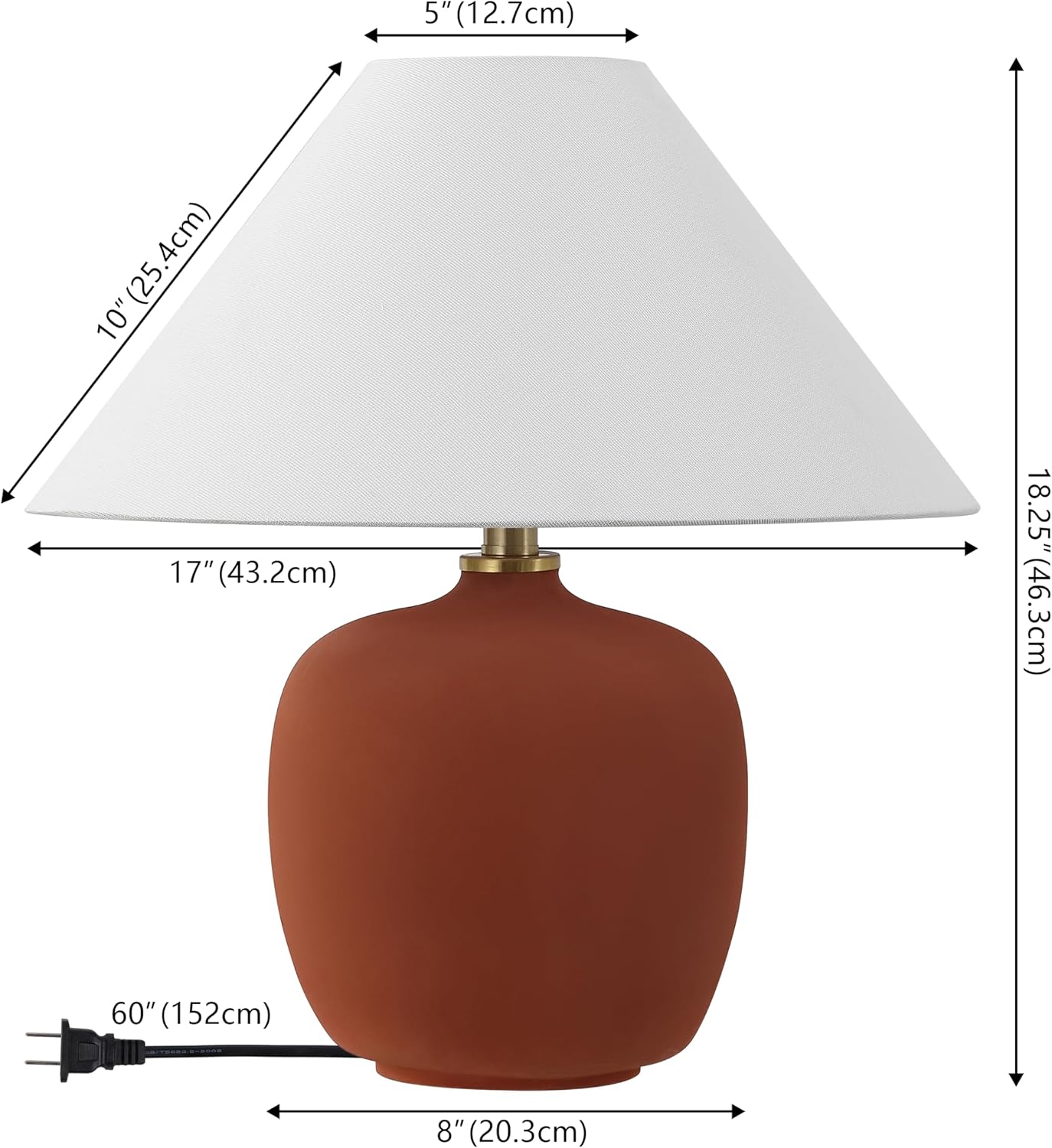 JONATHAN Y 18.25' Matte Wine Red Minimalist Table Lamps Set of 2 for Bedroom, White Linen Shade, Modern Scandinavian Bedside Lamps for Living Room Nightstand, LED Bulbs Included (JYL5600C-SET2)