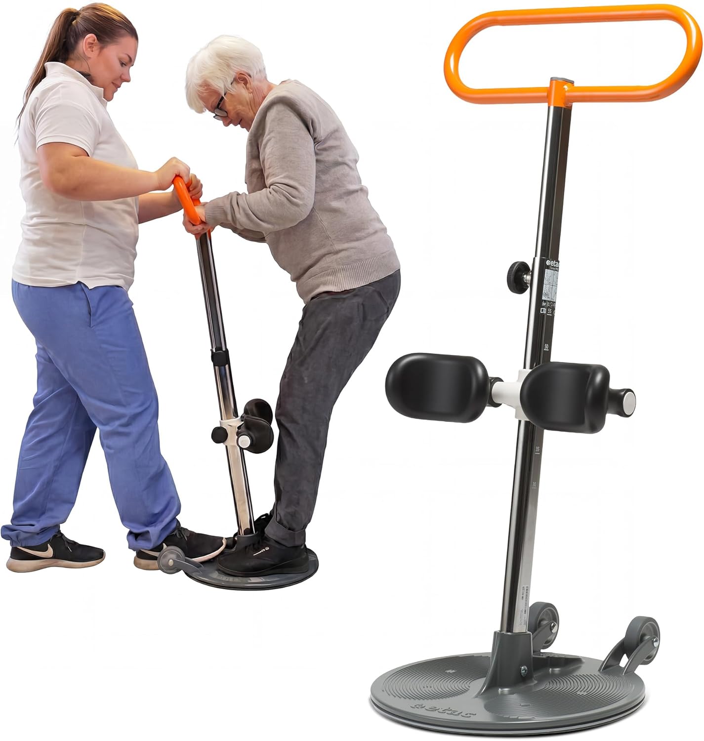 Etac Turner PRO Patient Transfer Aid – Assistive Standing Pivot Transfer from One Seated Position to Another, Requires Leg & Upper Body Strength to Stand & Turn in Place (440 lbs Capacity)
