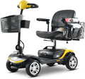 Mobility Scooters for Seniors & Adults 400 Lb Weight Capacity,Lightweight Foldable All Terrain 4 Wheel Powered Scooter,Disability Electric Wheelchair,Add A StorageBox,and Shoulder Bag,5MPH,Yellow