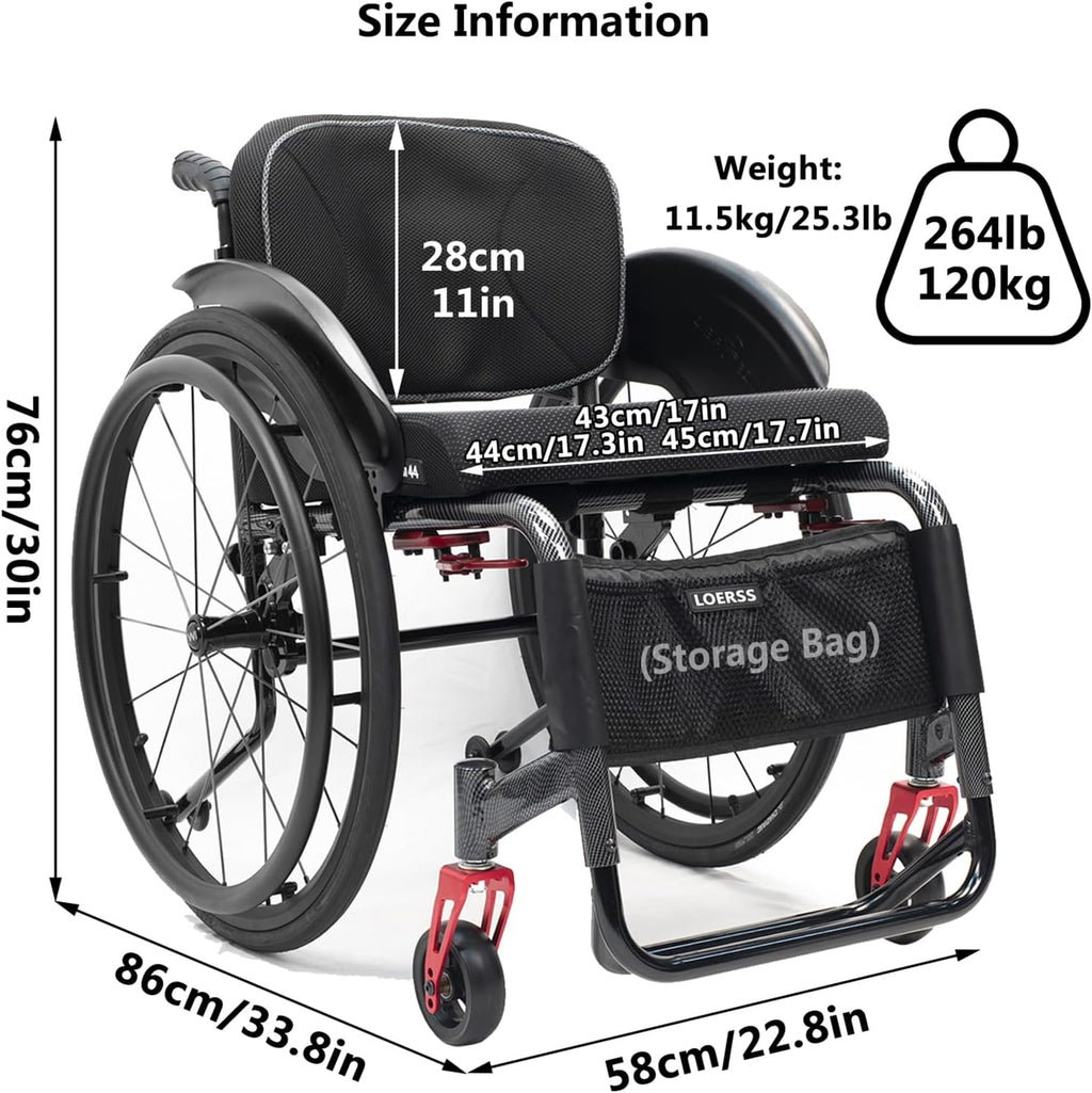 Lightweight Transport Wheelchair,Ultralight Transit Travel Wheelchair,Aluminium Sports Wheelchair,Portable Self-Propelled Wheelchair,Quick Releasefor Rear Wheel,Manual Brake,Storage Bag,Seat Belt(Blue