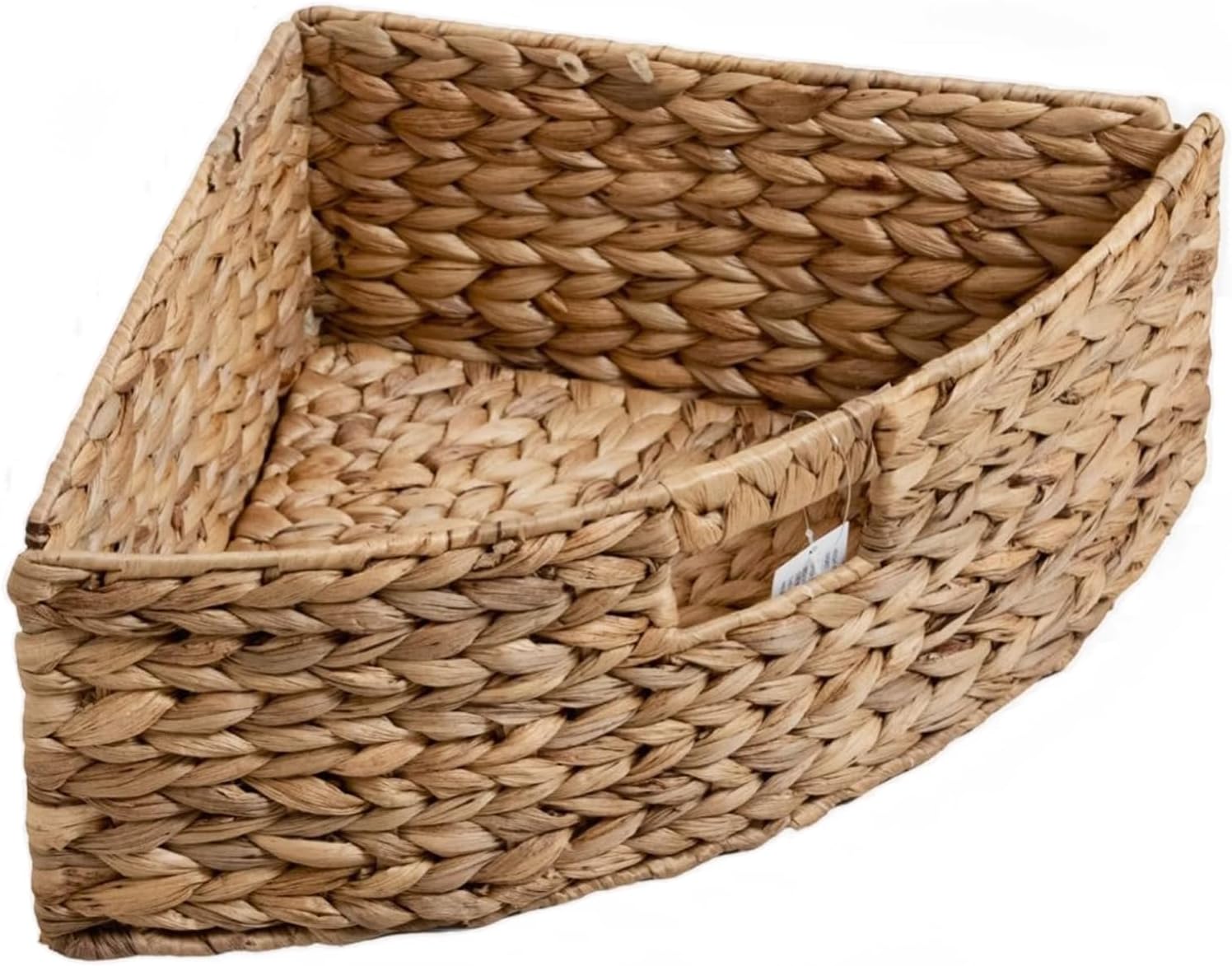 eHemco Hampton Meadows 4 Tier X-Side Corner Table Storage Cabinet with 4 Wicker Baskets, Walnut