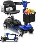 Ecomobi 20-45 Miles Mobility Scooter for Seniors & Adults, 4 Wheel Motorized Mobility Scooter for Travel, Removable Lithium Battery, 350W Motor, Dual Baskets, 300 lb Capacity, GPS Tracker,Blue,18ah