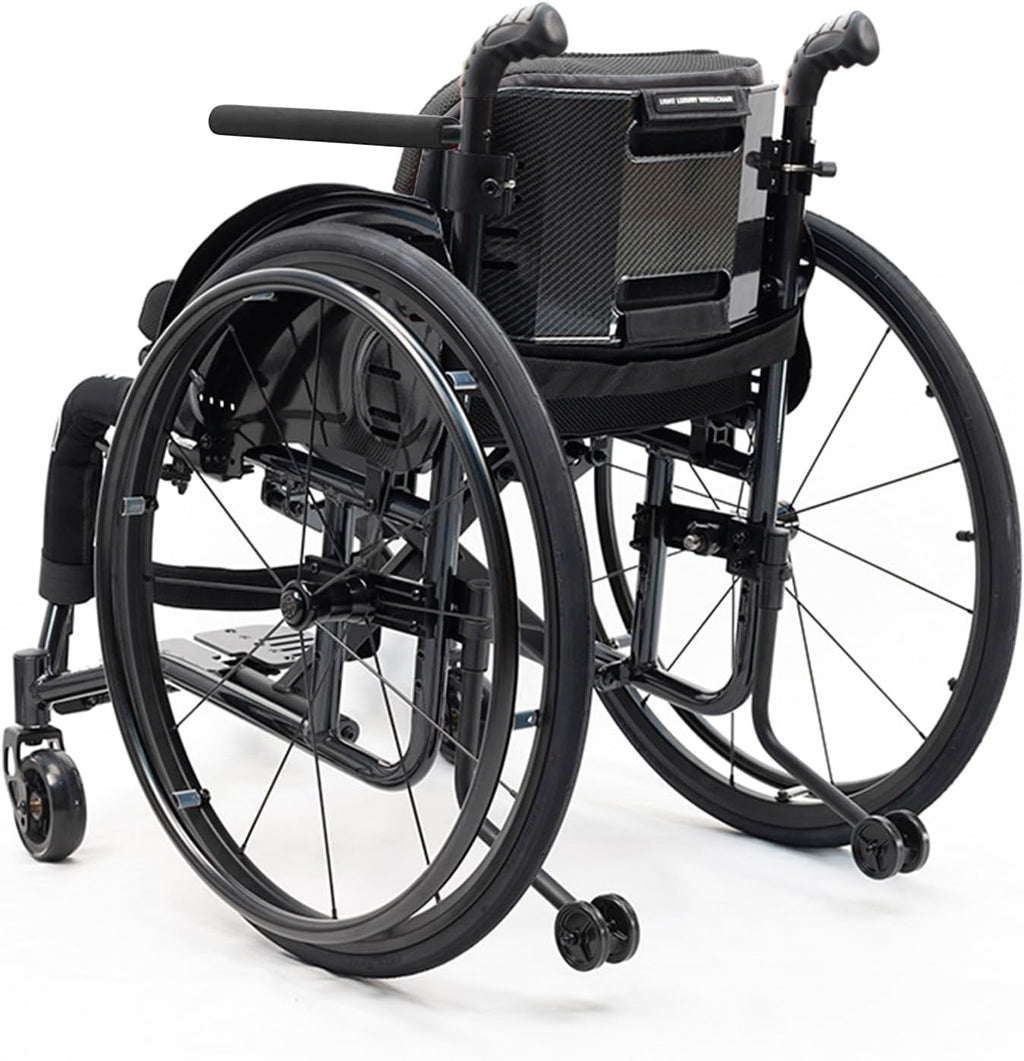 Folding Lightweight Sports Wheelchair,Foldable Wheelchair,Transport Wheelchair,Aluminum Alloy Wheelchair,Portable Wheelchairs,Anti-Tip Wheels Wheelchair,with Handbrakes Handrail(Green,42cm/16.5in)