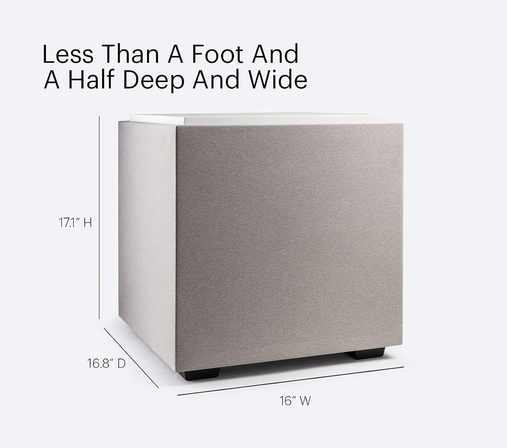 Definitive Technology Descend DN10 10' Subwoofer Digitally Optimized for Movies and Music, New 3XR Architecture, 500W Peak Class D Amplifier & (2) 10' Bass Radiators, White (Renewed) (Renewed)