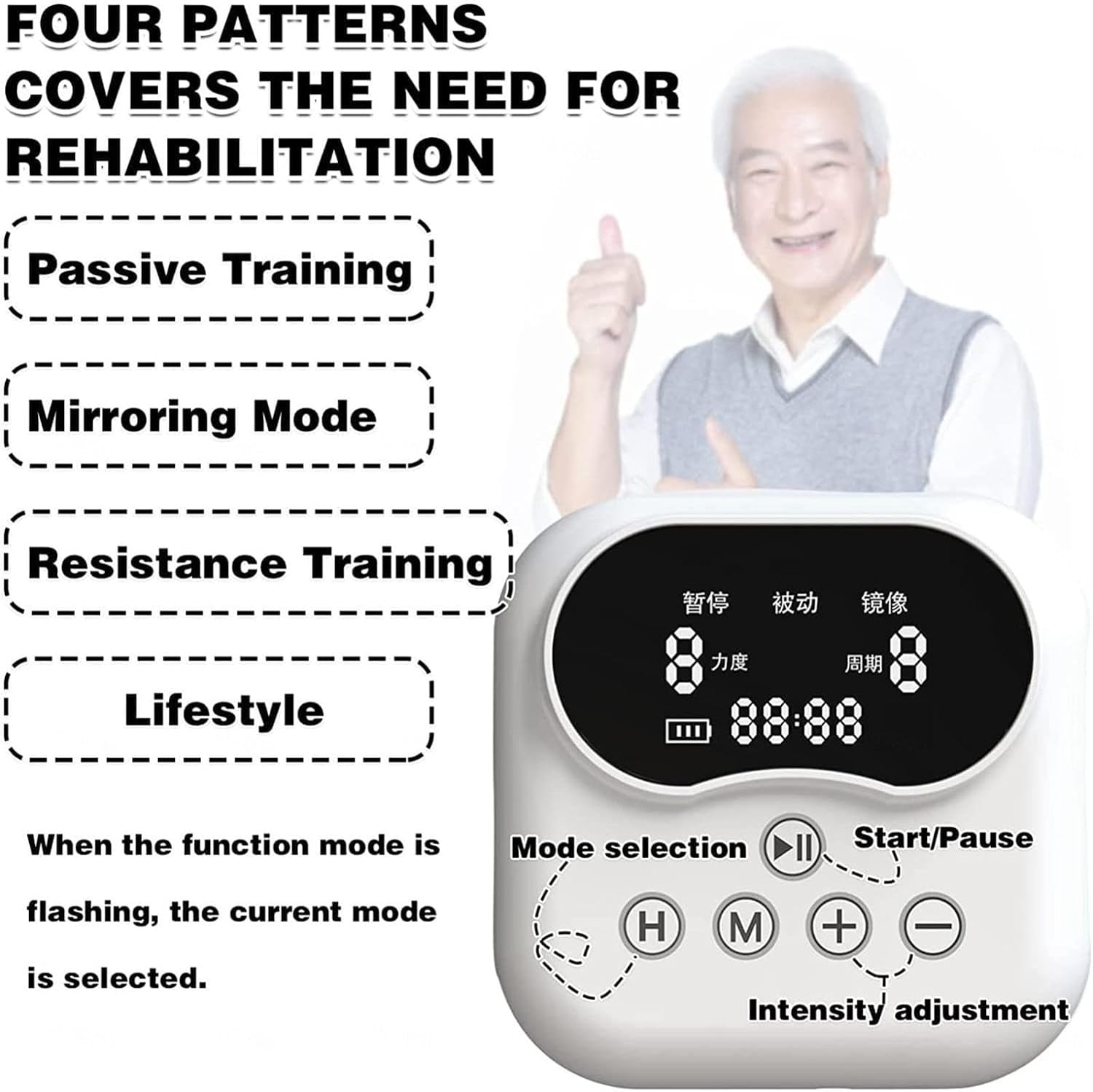 Disability Aids Rehabilitation Equipment Hemiplegia Finger Rehabilitation Trainer Robot Gloves with LCD Touch Screen/Timing/Training Intensity,Right-S