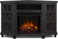 Real Flame Lynette Electric Fireplace TV Stand with Remote Control, Corner Unit, 1500 Watts, Grey (1750E-GRY)