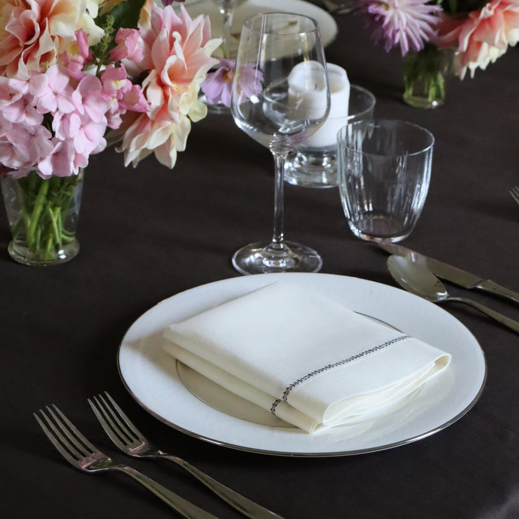 Huddleson Chocolate Brown Linen Tablecloth 66x126 Luxury Italian Linen Rectangle Rectangular Table Cloth Sewn in US