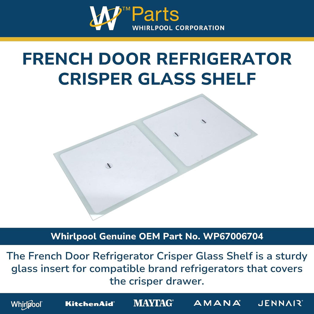 Whirlpool WP67006704N Refrigerator Parts Crisper Glass Shelf Insert
