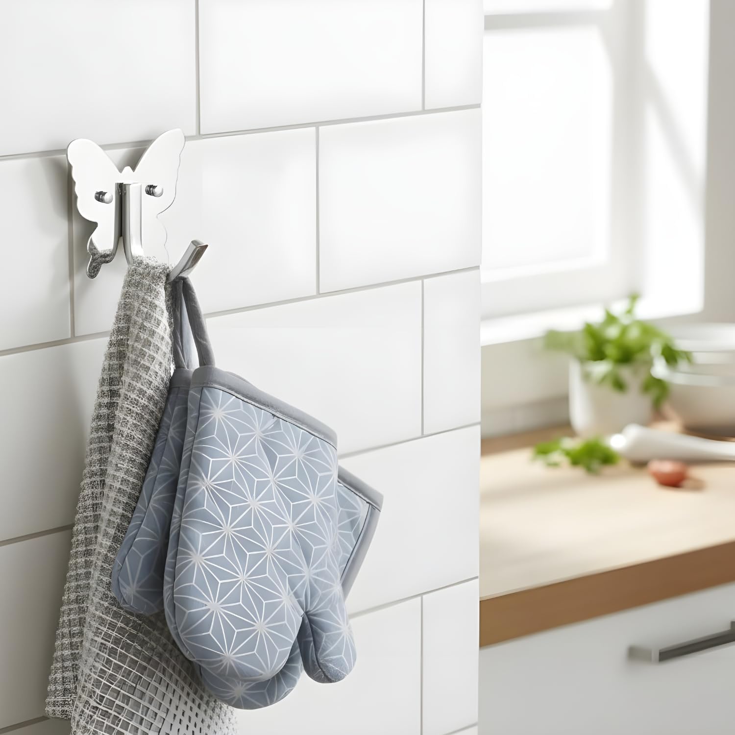 Roshan Handcrafted and Hand Polished Multi Purpose Towel Rack, Rust Proof and Peel Resistant Towel Shelf, Includes 2 Handmade Hooks (6-Piece Silver)
