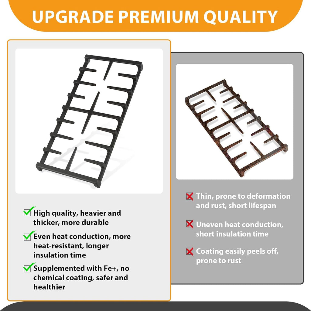 Upgraded WB31X27151 Side Grates WB31X27150 Center Grates Replacement for GE General Electric Stove Parts, WB31X24736 WB31X24737 Cast Iron Grate Cooktop Burner for JGBS66REKSS JGB735SPSS Stove Grate