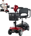 4-Wheel Electric Scooter for Adults | Long Range Mobility Scooter with Basket, Charger & 330 lbs Capacity for Seniors Outdoor Use (Red and Black)
